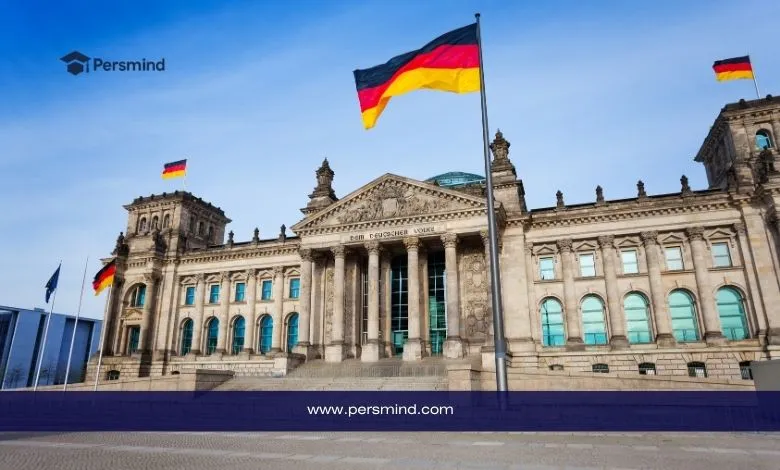 German Parliament building (Reichstag) with the German flag symbolizing fully funded scholarships in Germany for international students