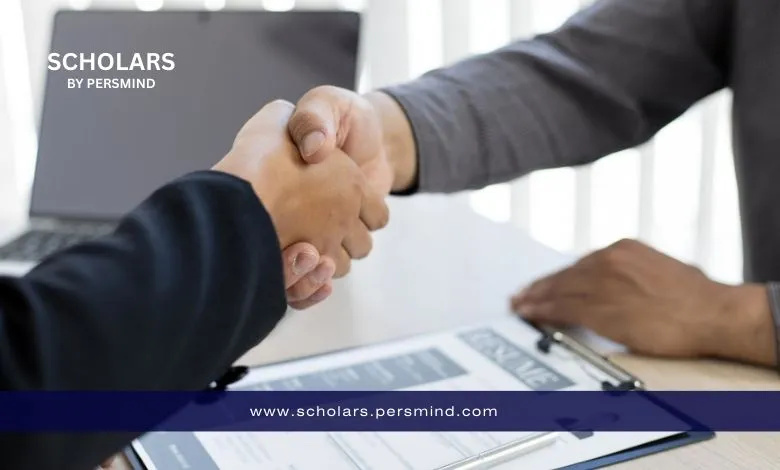 Handshake between two professionals during a job interview, symbolizing acceptance of an employment contract and work opportunities in Belgium.
